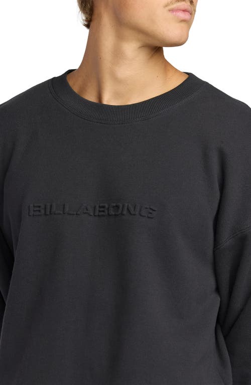 Billabong Iconic Embossed Oversize Cotton Blend Sweatshirt In Black