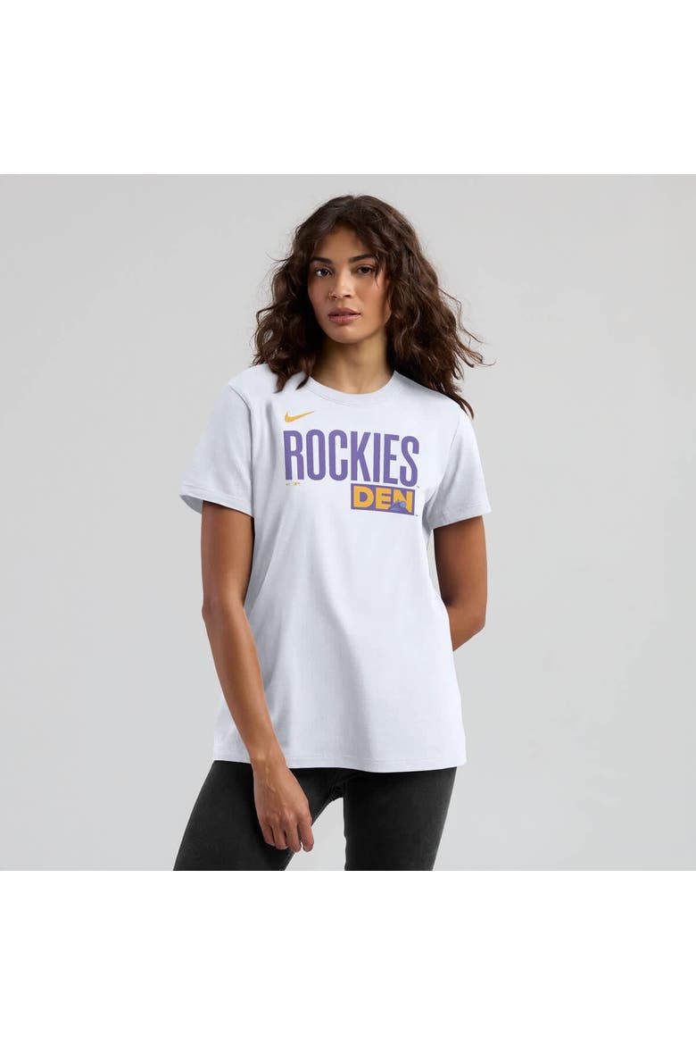 Women's Nike  White Colorado Rockies 2025 City Connect Wordmark T-Shirt, Alternate, color, White