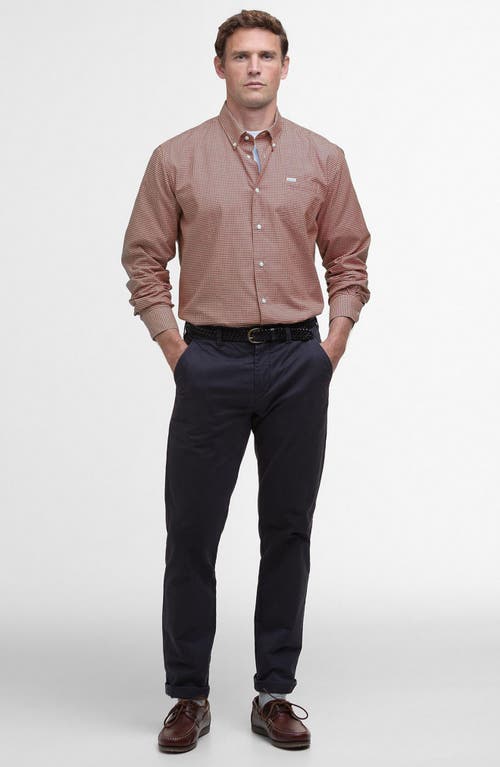 Barbour Finwell Tailored Fit Gingham Button-down Shirt In Rust