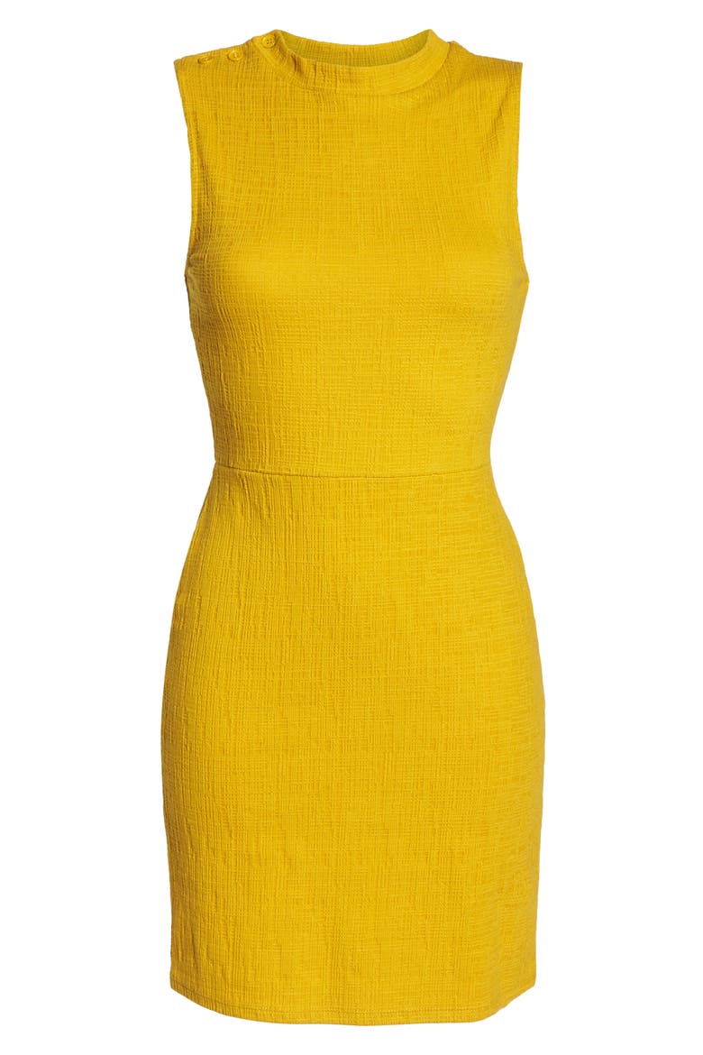BB Dakota Sleeveless Jacquard Sheath Dress, Alternate, color, MARIGOLD