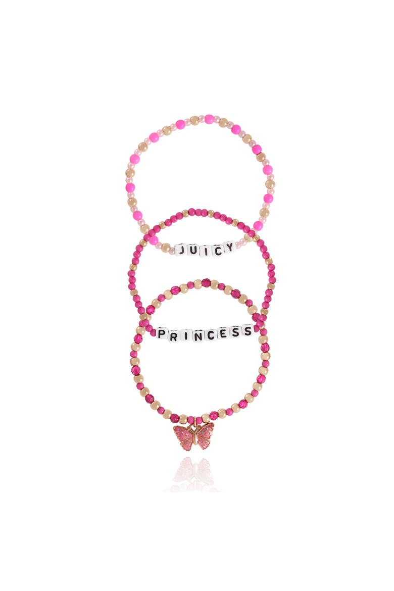 Kids Beaded Bracelet Set, Alternate, color, pink, red