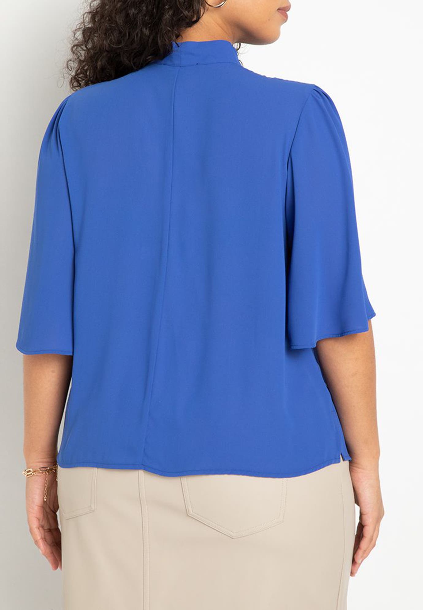 Bow Blouse With Flutter Sleeve - image 2