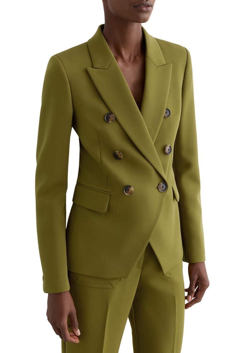 Priya Double Breasted Blazer, Main, color, CHARTREUSE GREEN