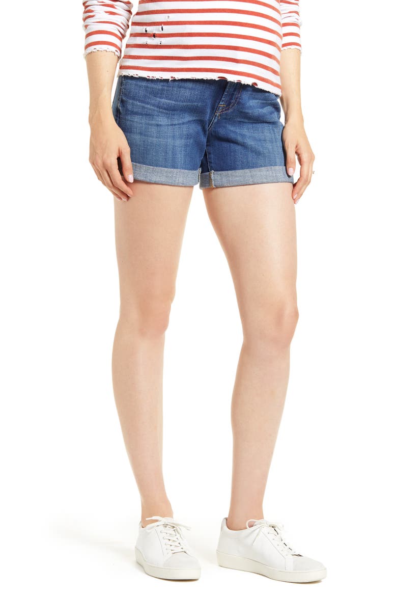 Roll Cuff Denim Shorts, Main, color, BROKEN TWILL VANITY