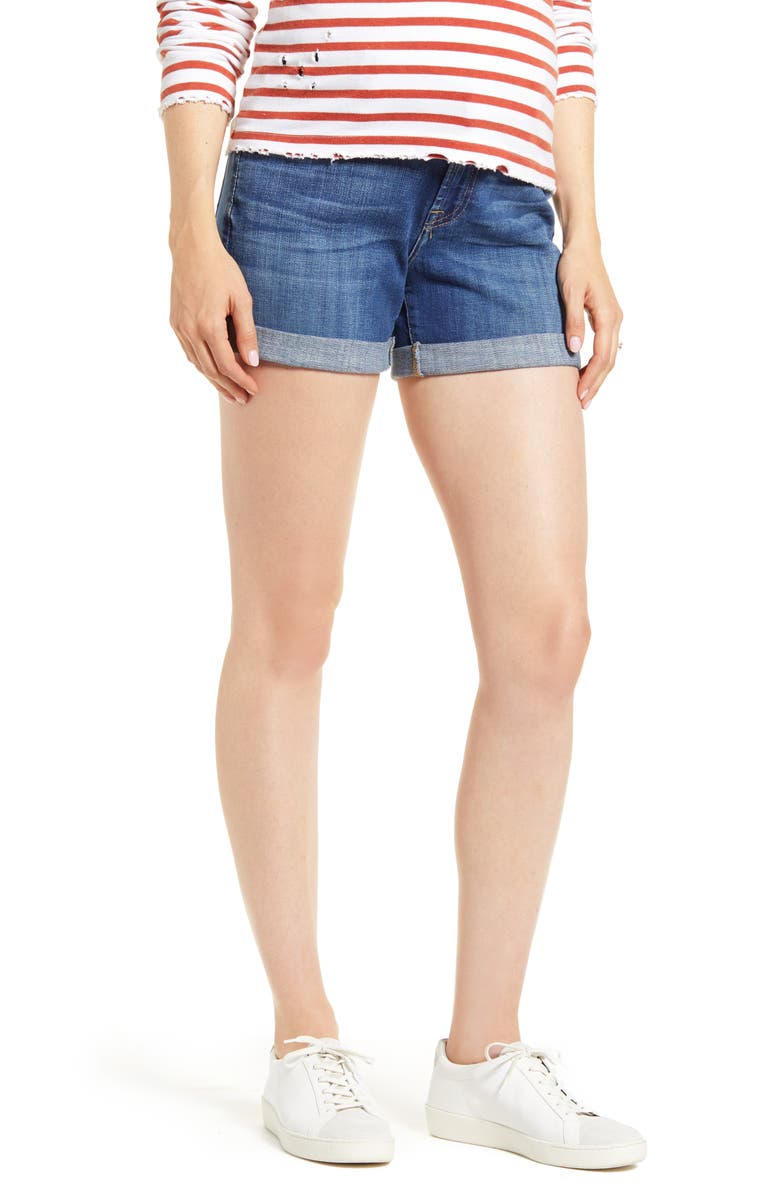 7 For All Mankind Roll Cuff Denim Shorts, Main, color,