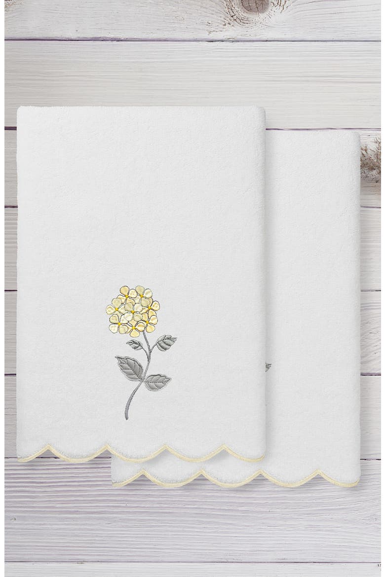Hydea Scallop Pack of 2 Bath Towels, Alternate, color, WHITE/ BEIGE