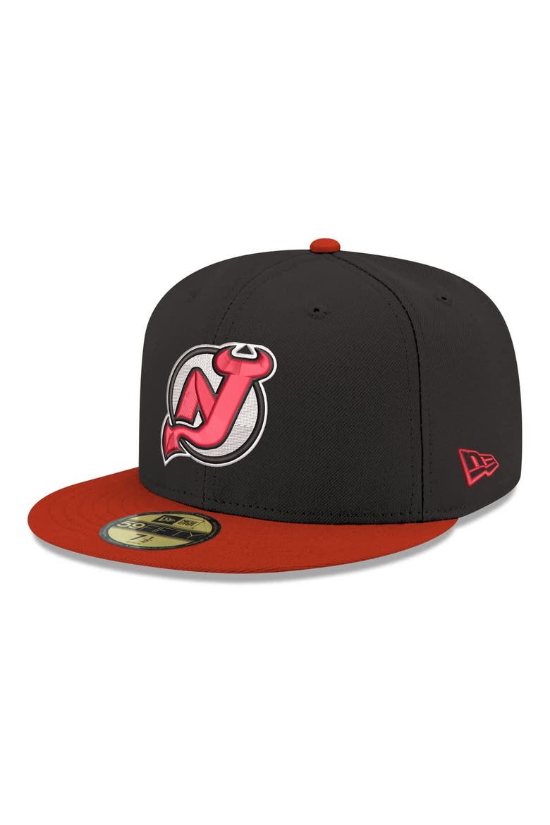 Men's New Era  Black New Jersey Devils Core Logo Two-Tone 59FIFTY Fitted Hat, Main, color, Black