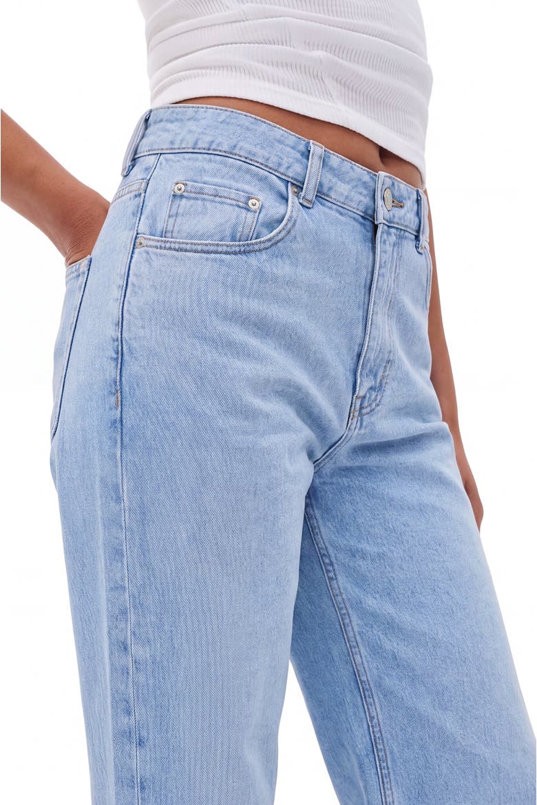 High Waist Relaxed Straight Leg Jeans, Alternate, color, Light Wash