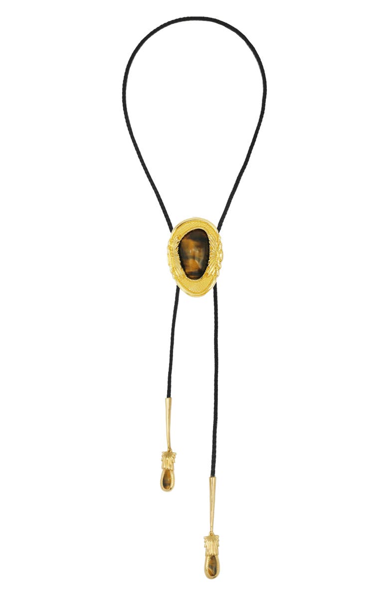 Petit Moments Dolly Bolo Tie Necklace, Main, color, Brown