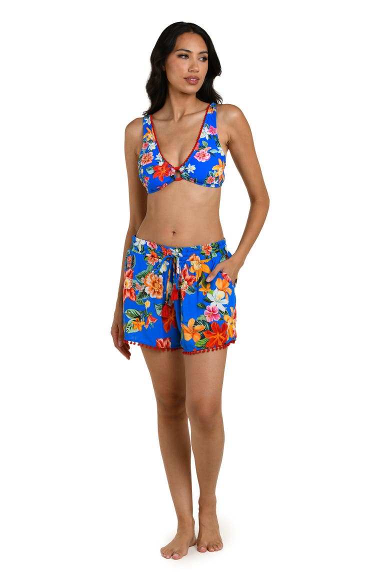 Modern Cover-Up Beach Shorts, Alternate, color, BLUE MULTI