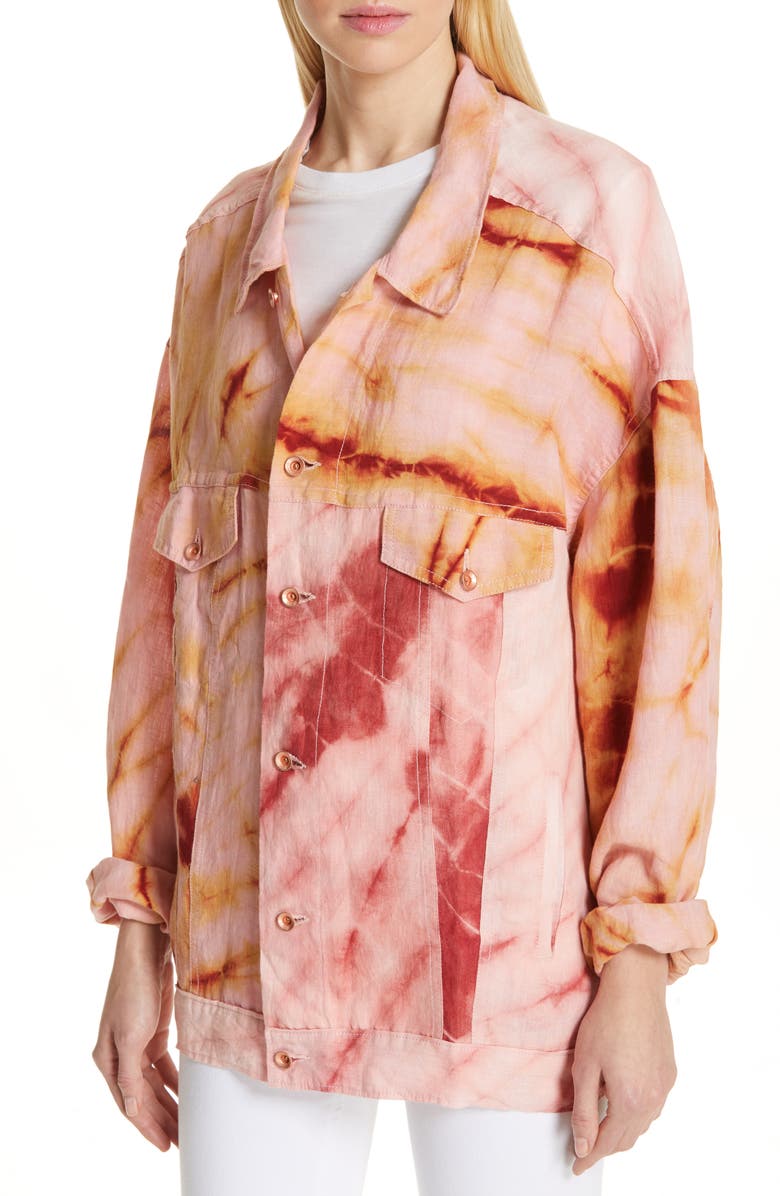 Story mfg. Monday Tie Dye Linen Jacket, Alternate, color,