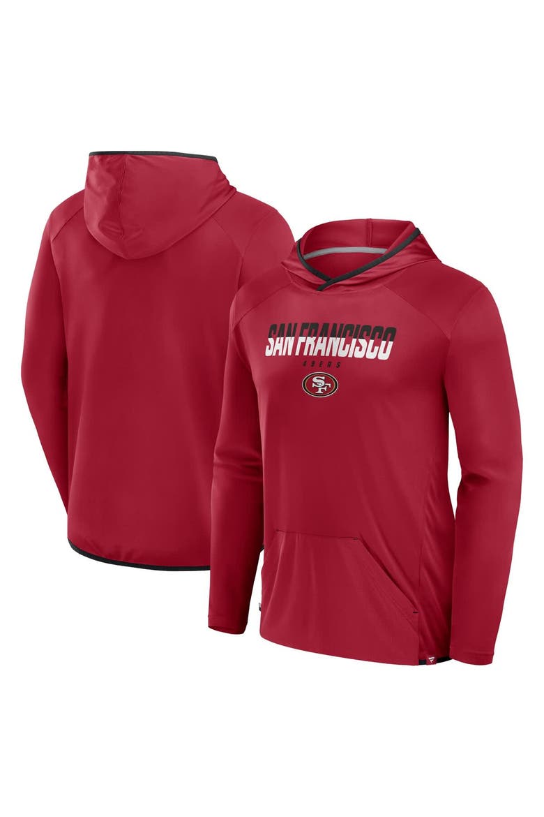 Men's Fanatics Scarlet San Francisco 49ers Transitional Defender Hoodie Long Sleeve T-Shirt, Alternate, color, Scarlet