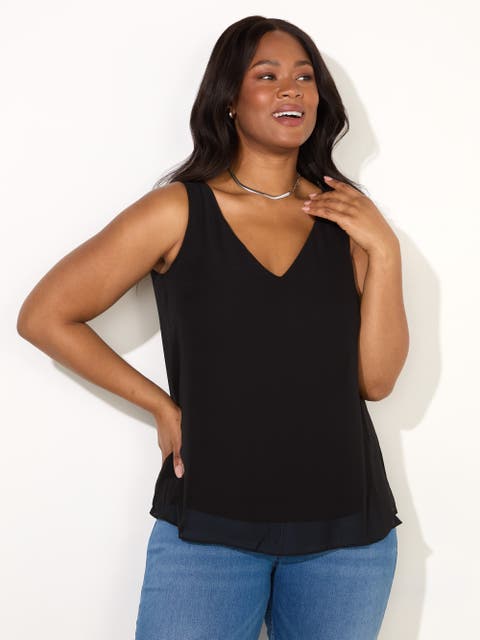 Chiffon V-Neck Swing Vest