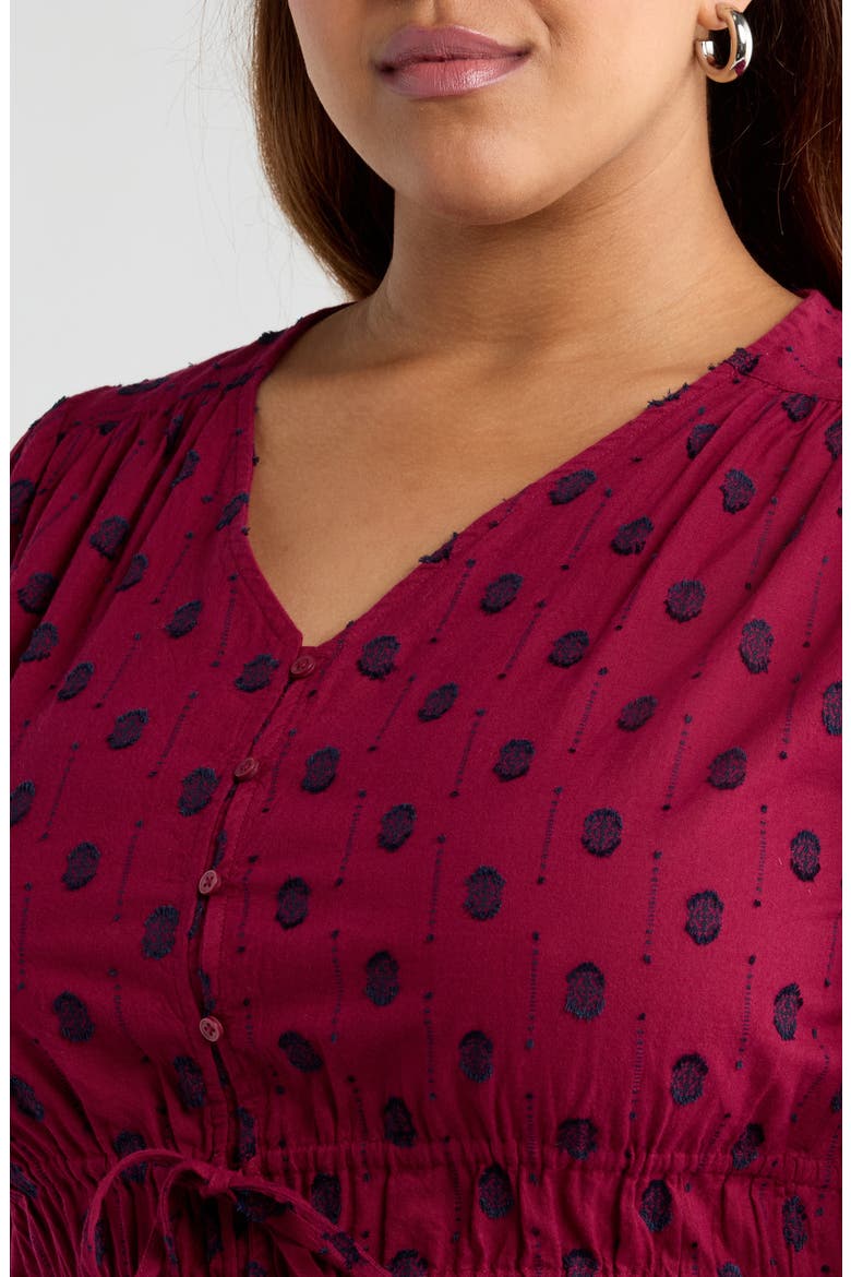 Tied Peplum Top, Alternate, color, BURGUNDY RHODE