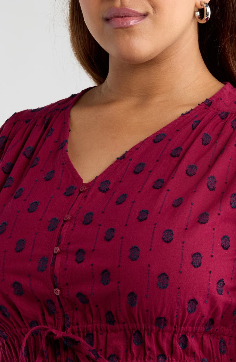 Treasure & Bond Tied Peplum Top, Alternate, color, Burgundy Rhode