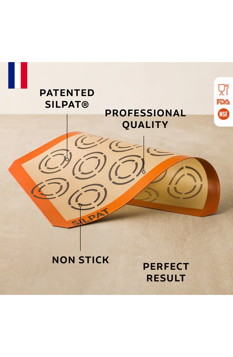 Silpat Large Perfect Cookie Non-Stick Silicone Baking Mat, 11-5/8" x 16-1/2", Alternate, color, Orange