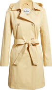 Sam Edelman Hooded Belted Double Breasted Trench Coat