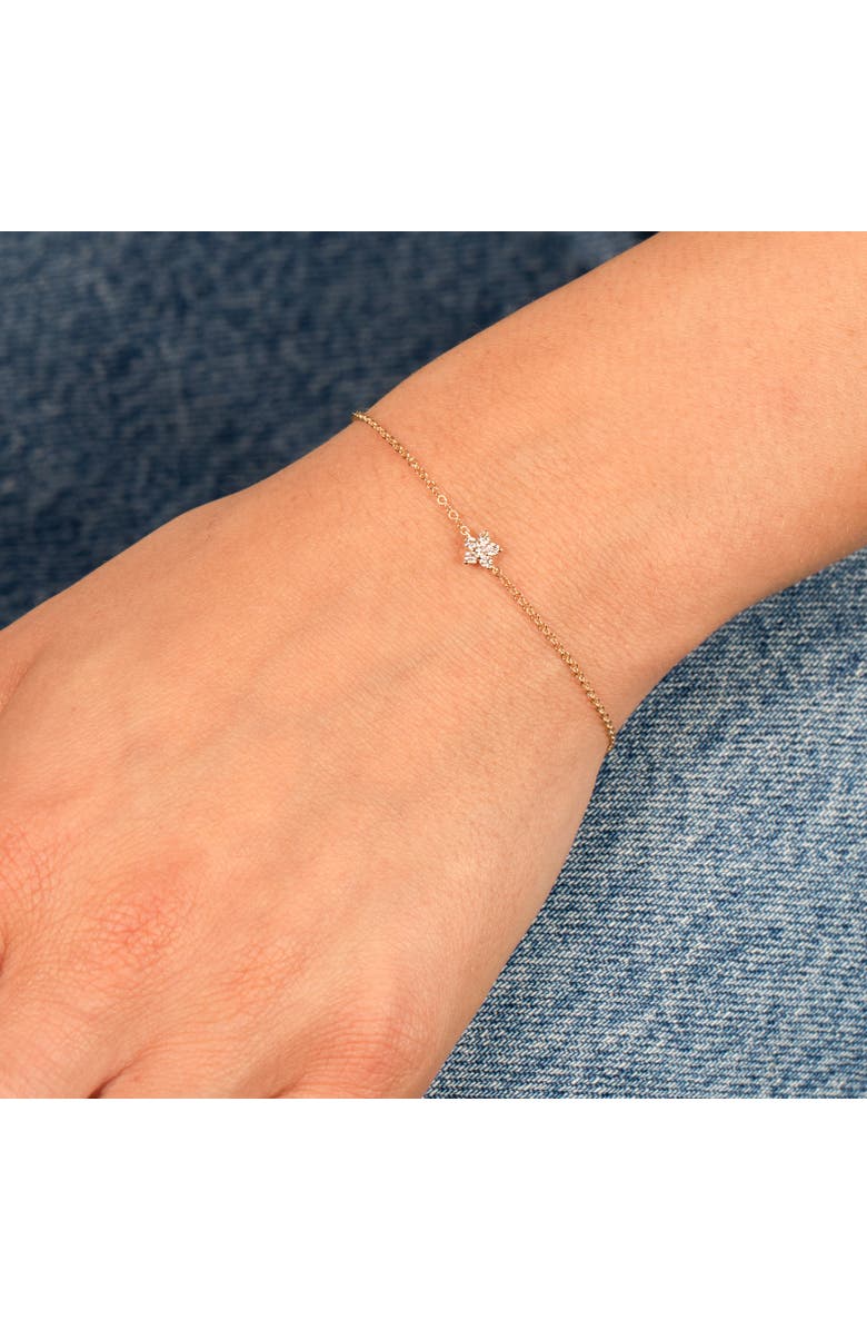 BY ADINA EDEN Diamond Tiny Flower Bracelet 14K, Alternate, color, 