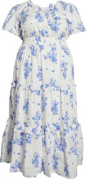 SUGARLIPS Bestia Floral Palmer Tiered Cotton Maxi Dress