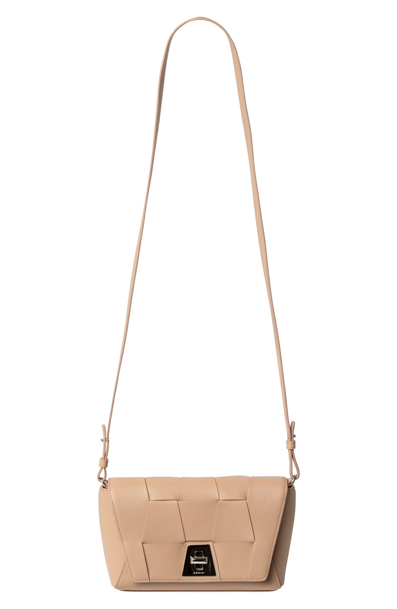 Akris Small Anouk Braided Trapezoid Leather Crossbody Bag, Alternate, color, 