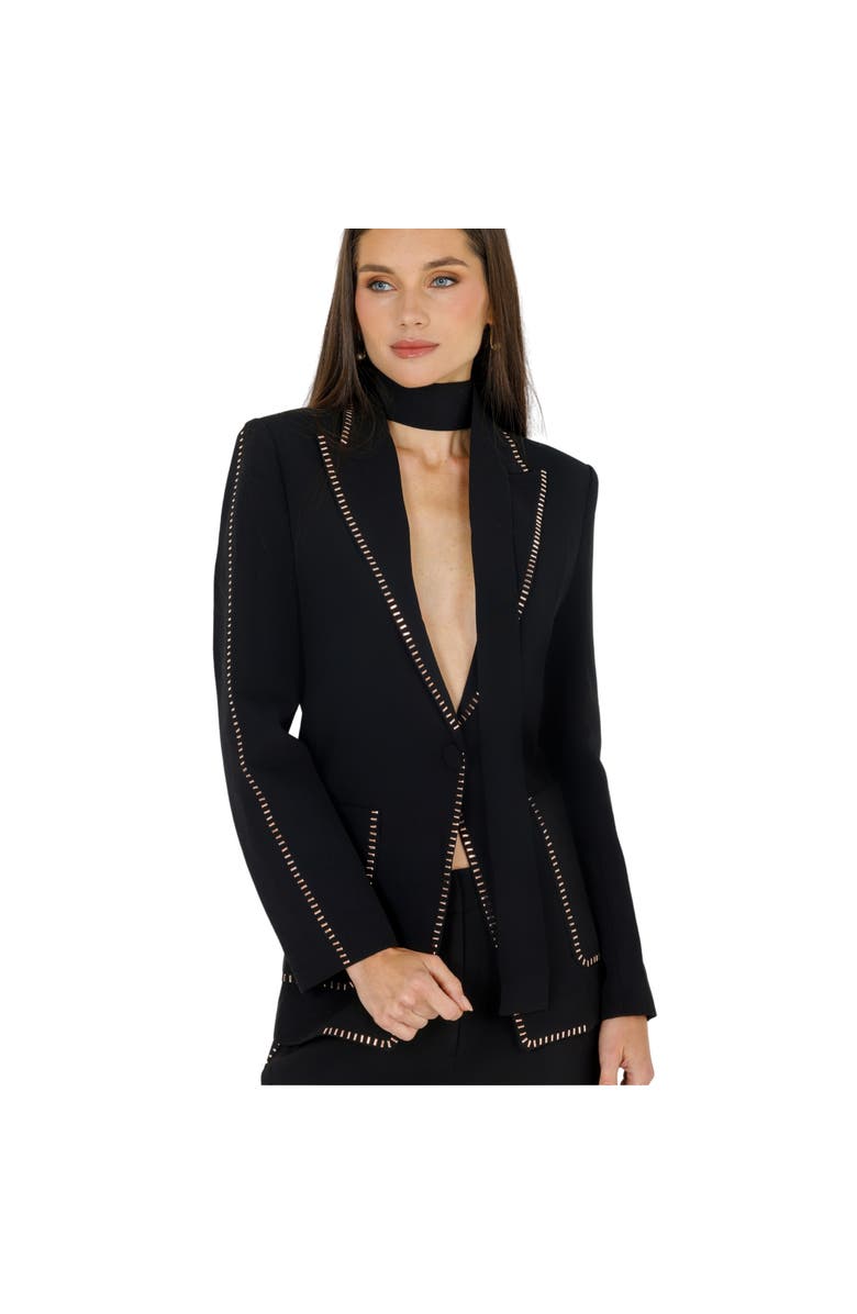 AKALIA Pamela Blazer with Belt, Alternate, color, Black