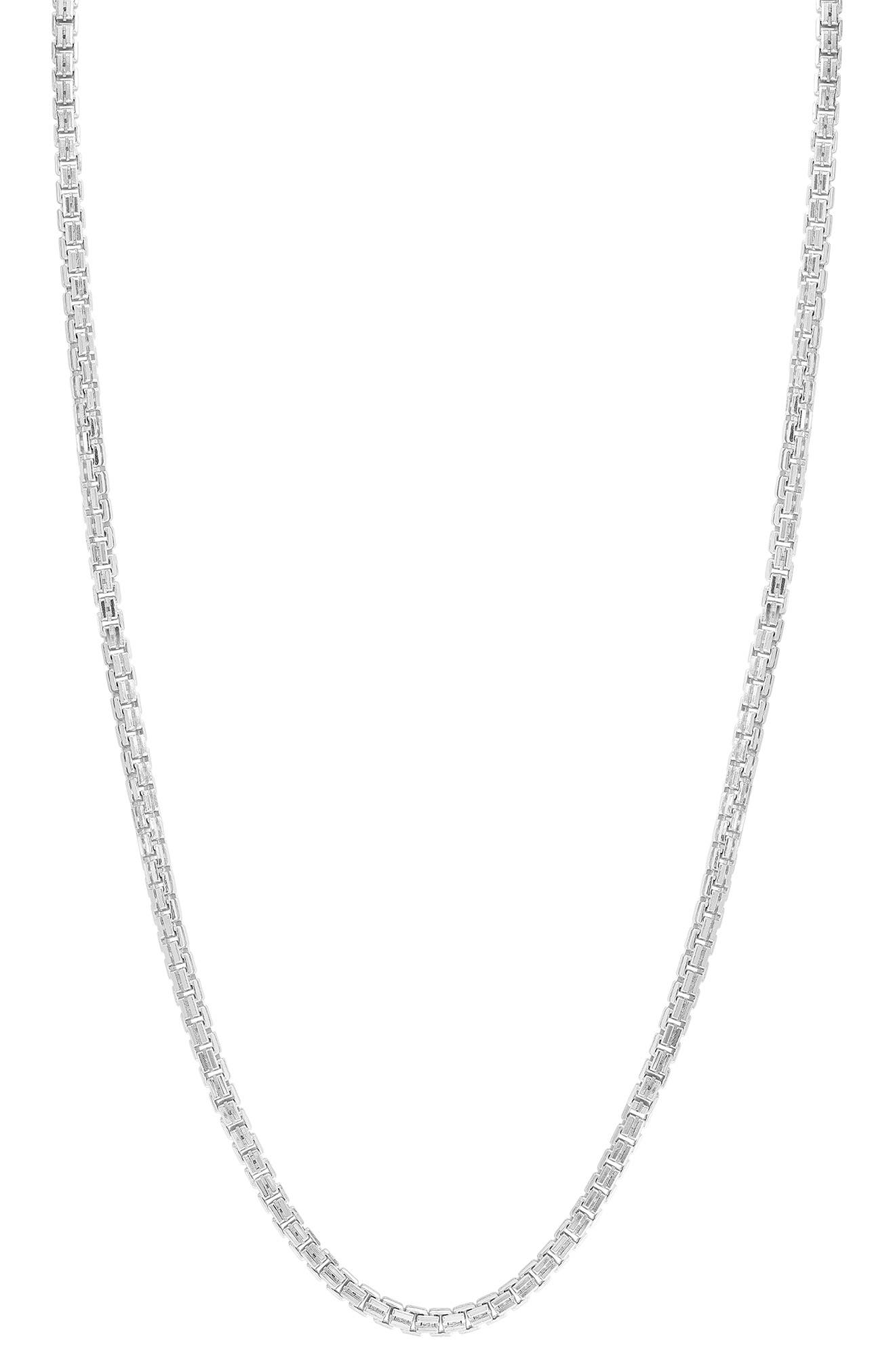 EFFY Men's Sterling Silver Box Chain Necklace