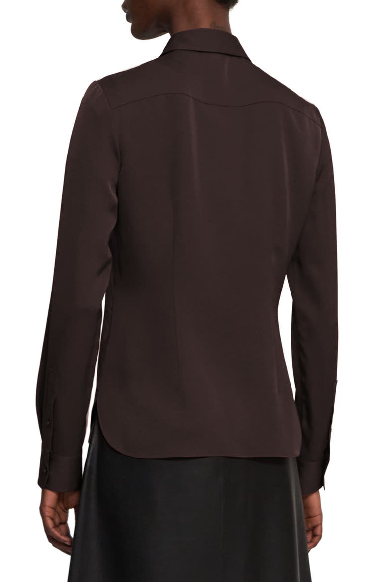 Classic Fitted Silk Shirt, Alternate, color, MINK