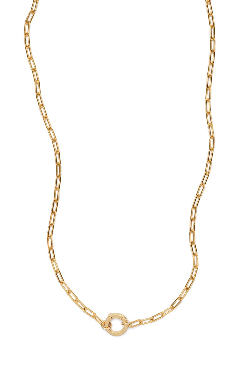 Jude Link Lock Necklace, Main, color, GOLD