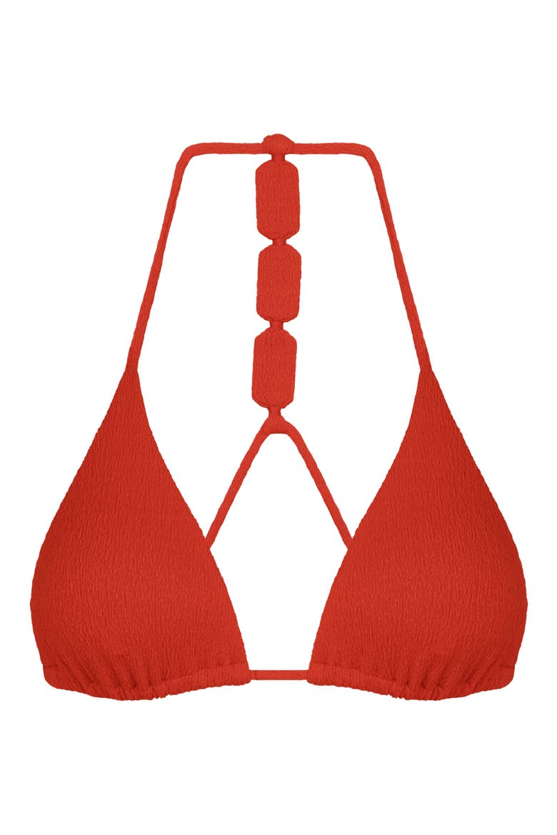 Alix Textured Bikini Top, Alternate, color, RED