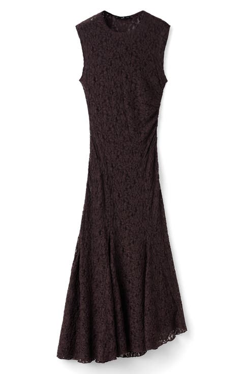 Asymmetric Lace Maxi Dress