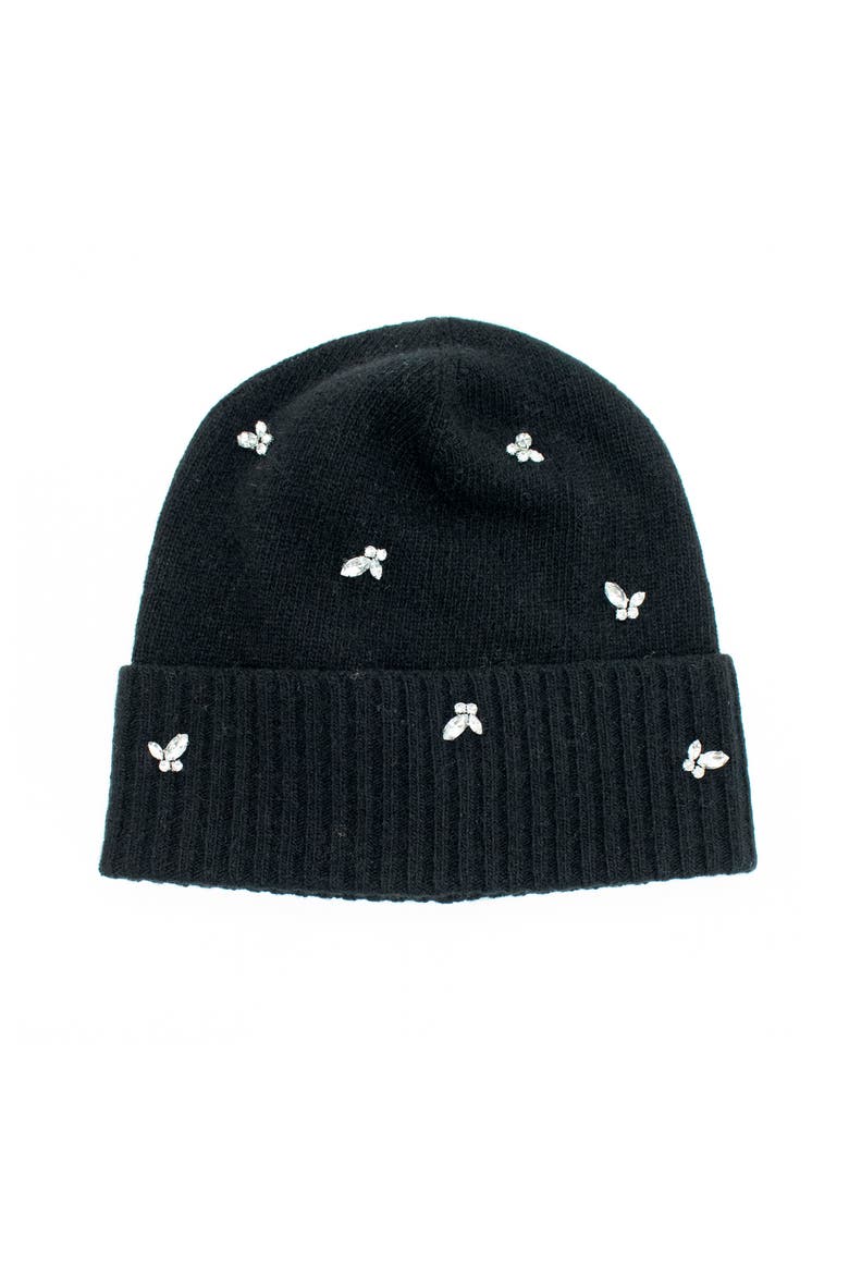 Cashmere beanie with stones, Main, color, BLACK