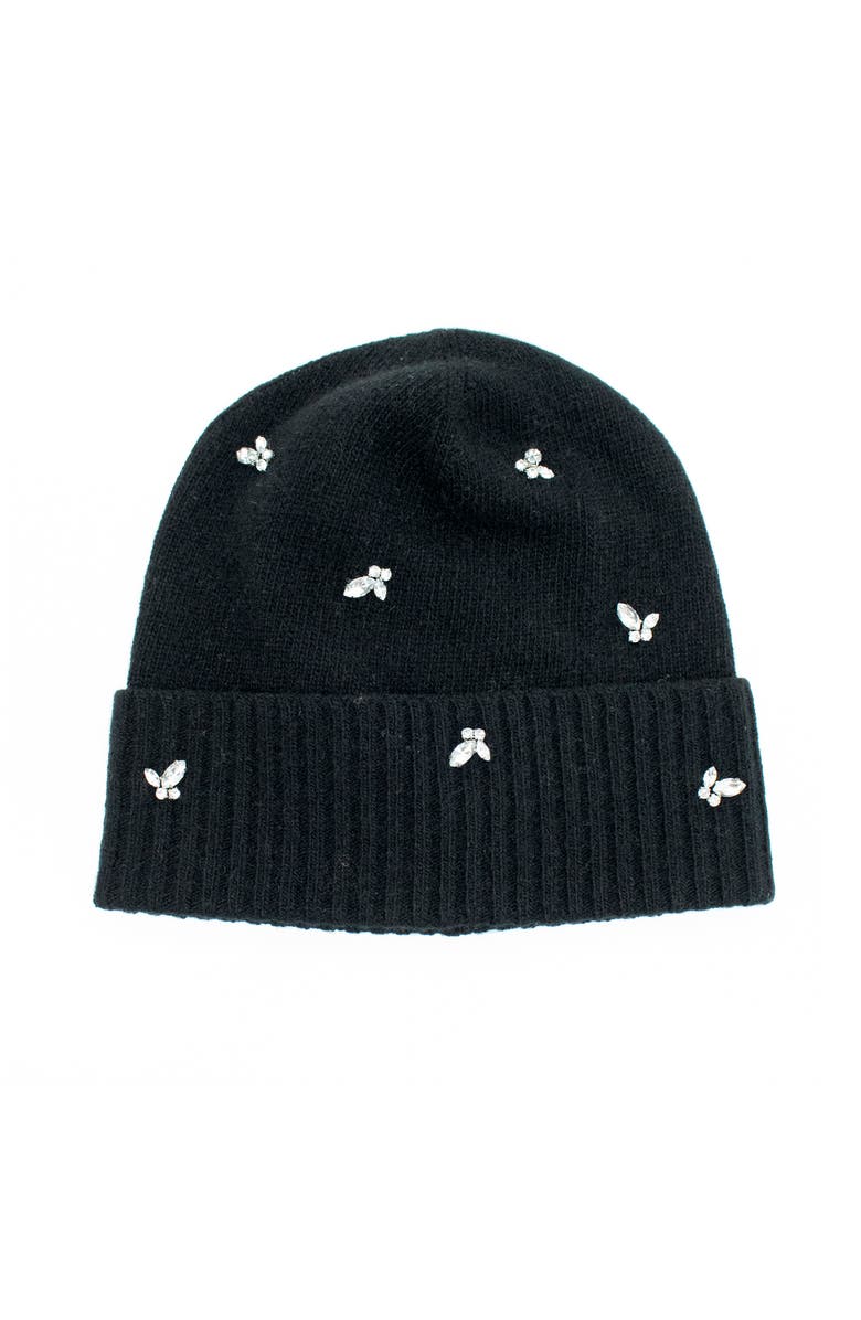 Portolano Cashmere beanie with stones, Main, color, Black