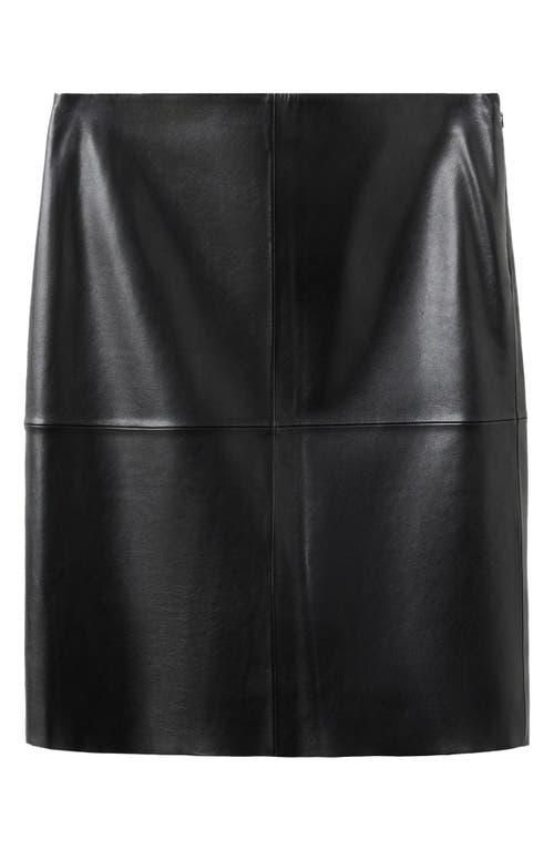 Mango X Kaia Gerber Leather Pencil Skirt In Black