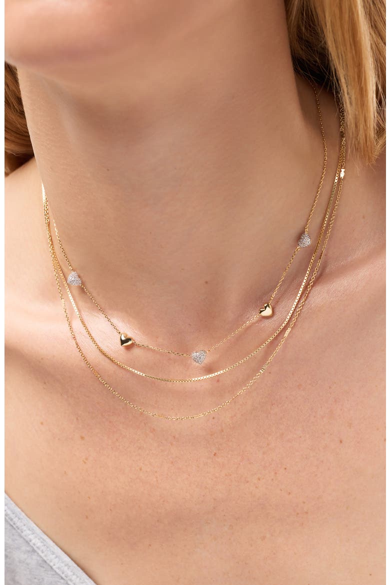 Lev Mini Pavé Station Necklace, Alternate, color, GOLD/CLEAR