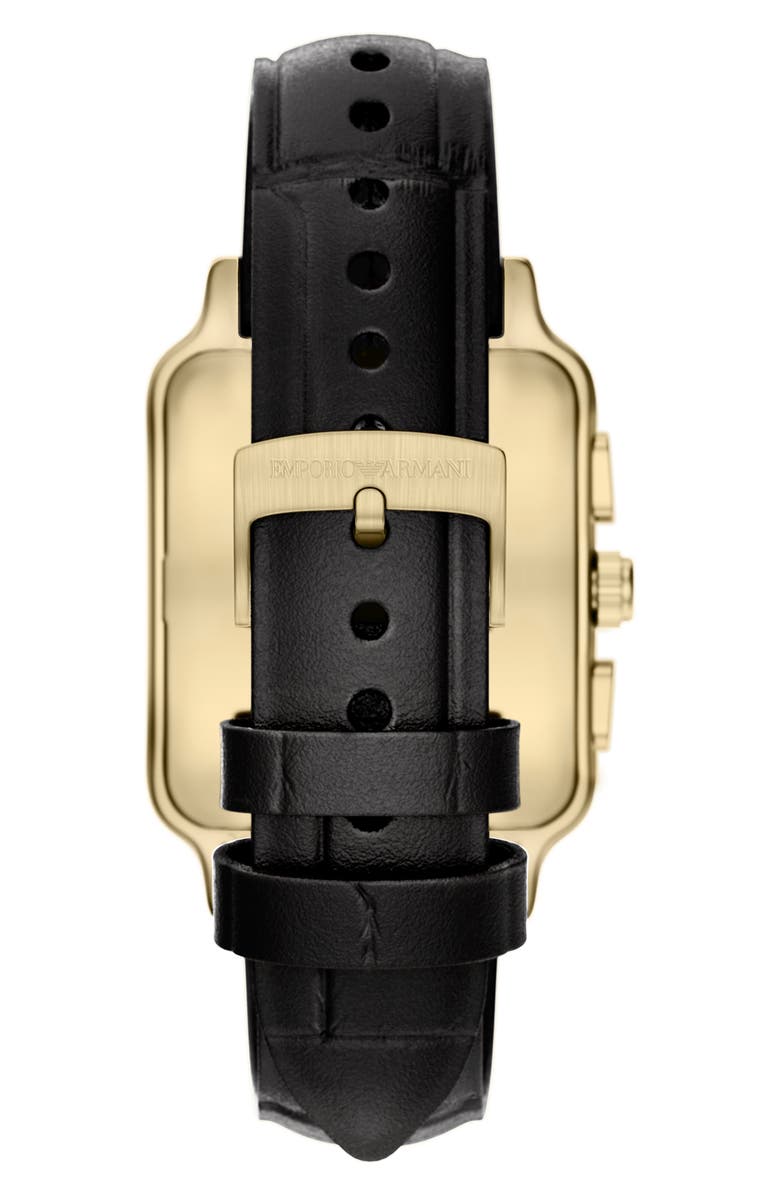 Emporio Armani Tank Chronograph Leather Strap Watch, 34mm x 50mm, Alternate, color,