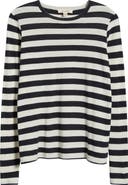 Nili Lotan Stripe Long Sleeve Cotton T-Shirt