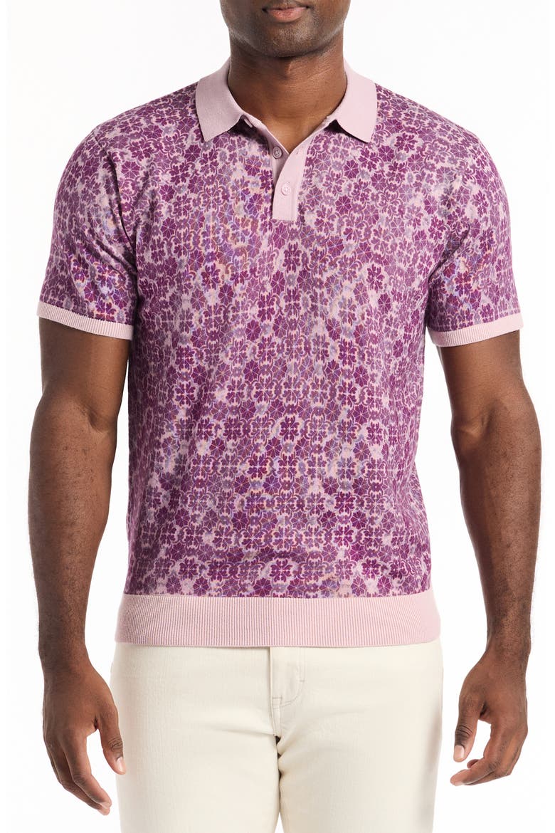 Johnny Collar Cotton Knit Polo, Main, color, LIGHT PINK