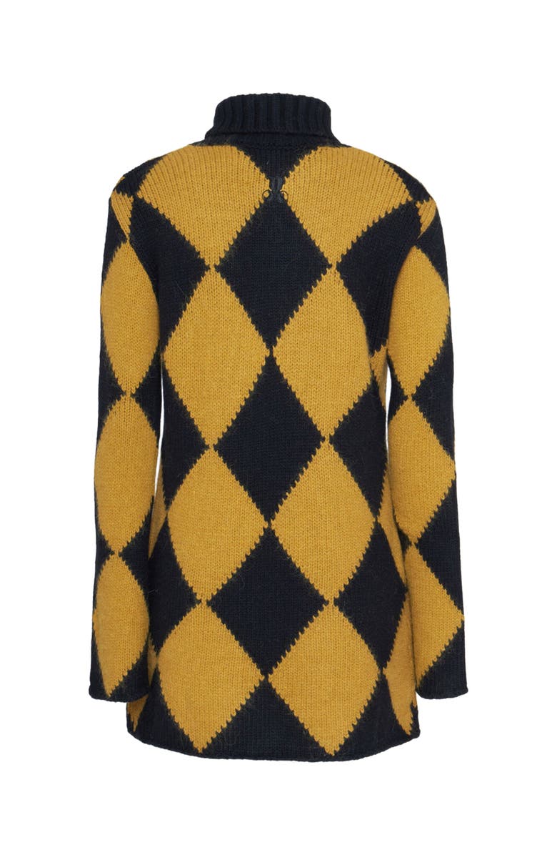 La DoubleJ Argyle Mini Dress Black / Senape, Alternate, color, 