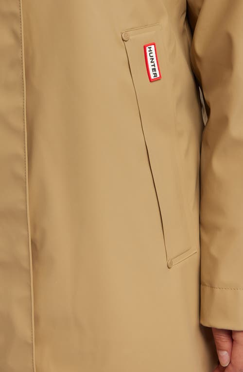 Hunter Sammy Waterproof Faux Fur Lined Hood Insulated Raincoat In Brown