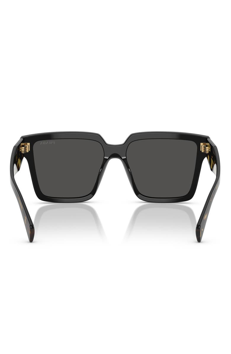 Prada 56mm Square Sunglasses, Alternate, color, Black/ Dark Grey