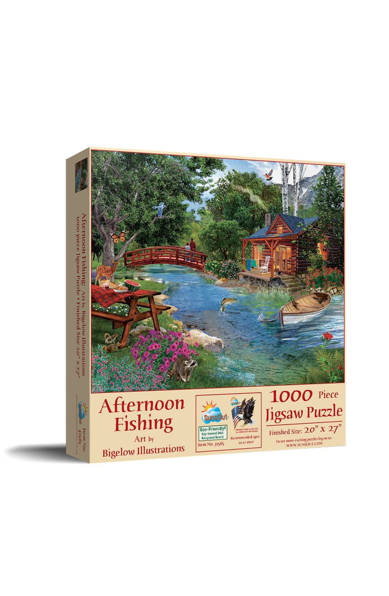 Sunsout Afternoon fishing 1000 piece Jigsaw Puzzle for Adults, Main, color, Multicolor