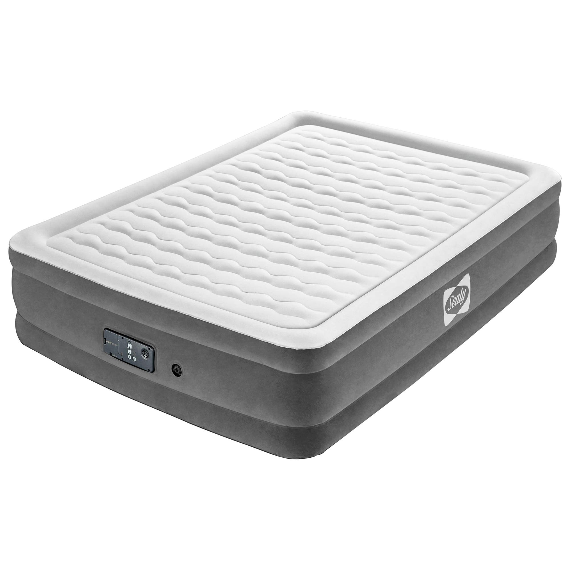 Sealy 18" Queen Airbed, Builtin Comfort Pump, Adjustable Firmness in Gray 