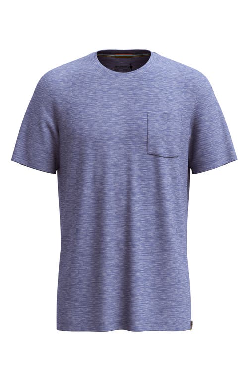 Smartwool Merino Wool Blend Pocket T-shirt In Nightfall Blue Heather