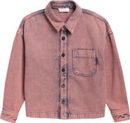 Palm Angels Kids' Logo Overdye Crop Denim Jacket