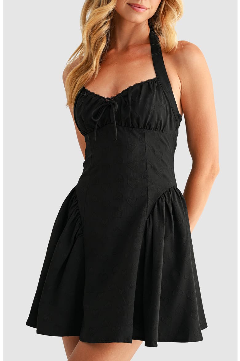 Halter Minidress, Alternate, color, BLACK