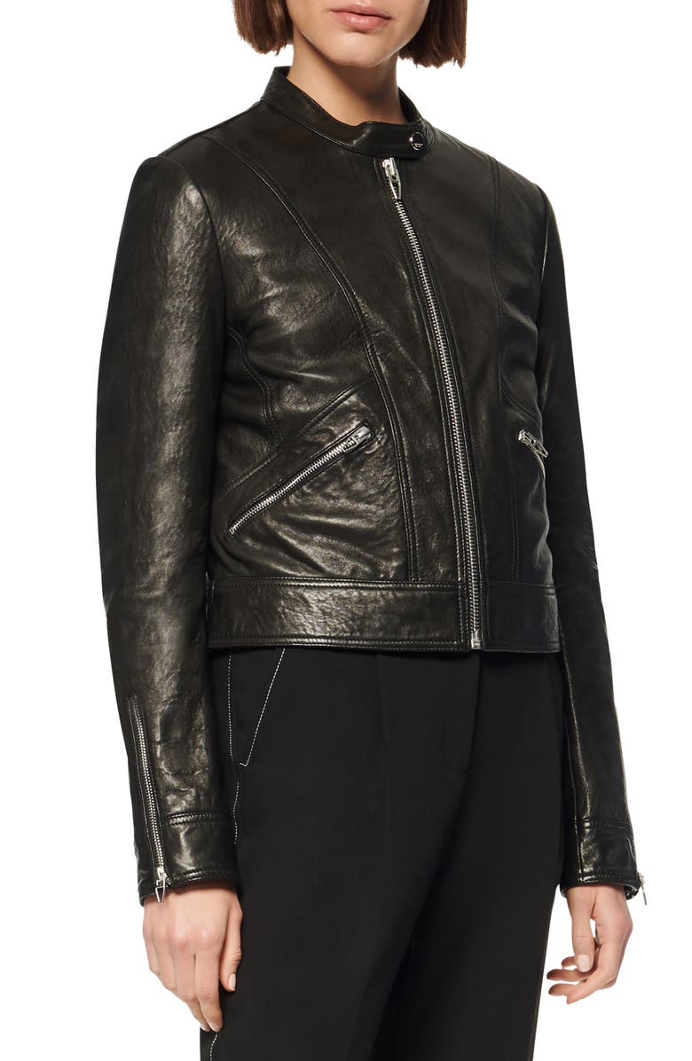 Andrew Marc Ramsey Leather Racer Jacket, Alternate, color, 