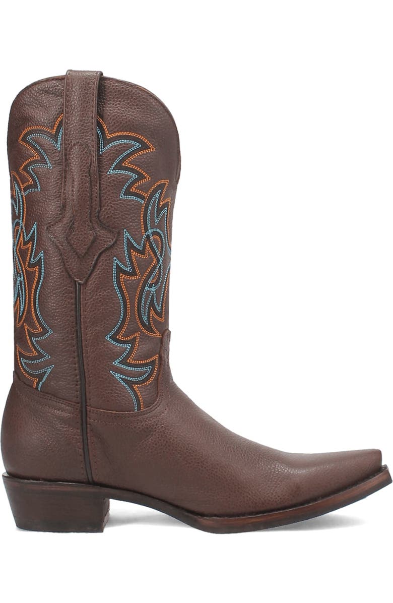 Dingo Gold Rush Pebbled Leather Cowboy Boot, Alternate, color, Brown