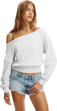 Cottonon Women's Relaxed Off Shoulder Sweatshirt