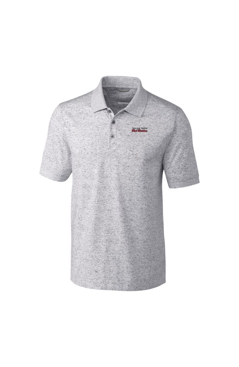 Cutter & Buck Men's Cutter & Buck Steel Texas Tech Red Raiders Advantage Space Dye Tri-Blend Polo, Alternate, color, Steel