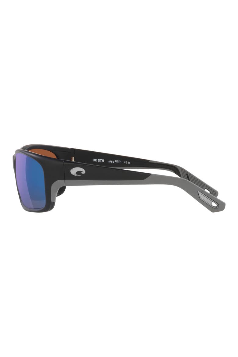 Jose Pro 62mm Polarized Rectangular Sunglasses, Alternate, color, MATTE BLACK